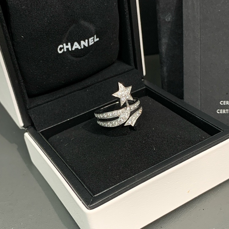 Chanel香奈儿 comete系列 高定珠宝系列 白金满钻彗星戒指-1