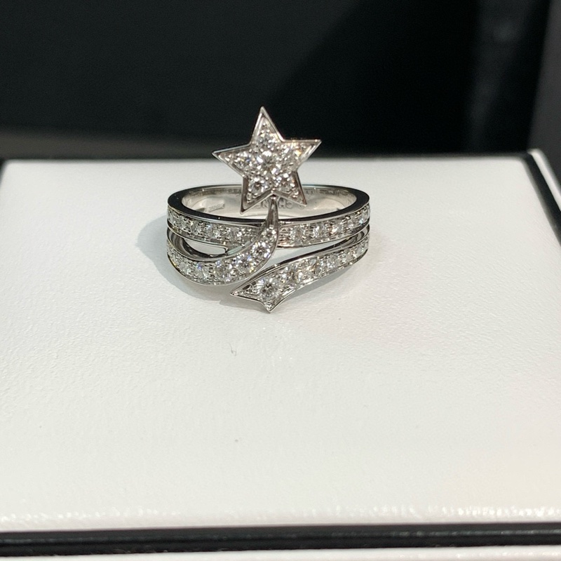 Chanel香奈儿 comete系列 高定珠宝系列 白金满钻彗星戒指-3