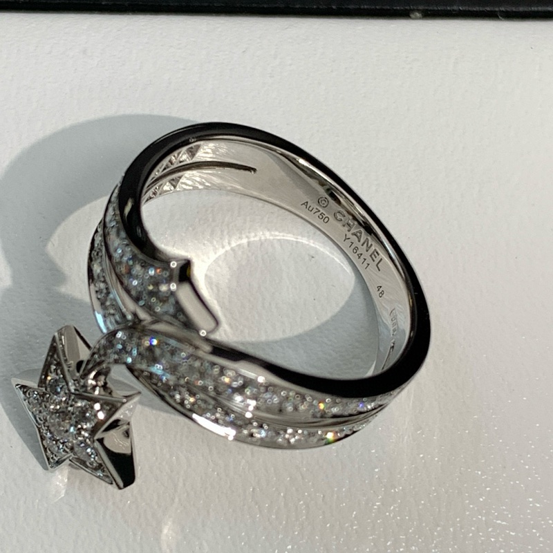 Chanel香奈儿 comete系列 高定珠宝系列 白金满钻彗星戒指-5