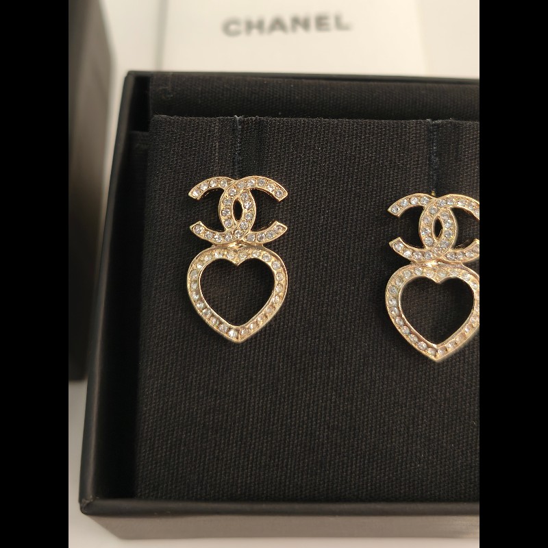 Chanel CC and Heart earrings-13