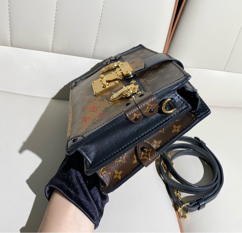 Lv路易威登 trunk clutch 老花拼色软盒子包-3