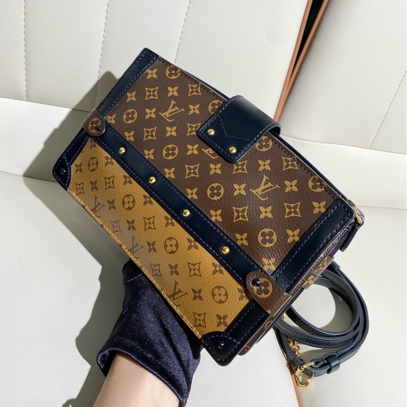 Lv路易威登 trunk clutch 老花拼色软盒子包-6
