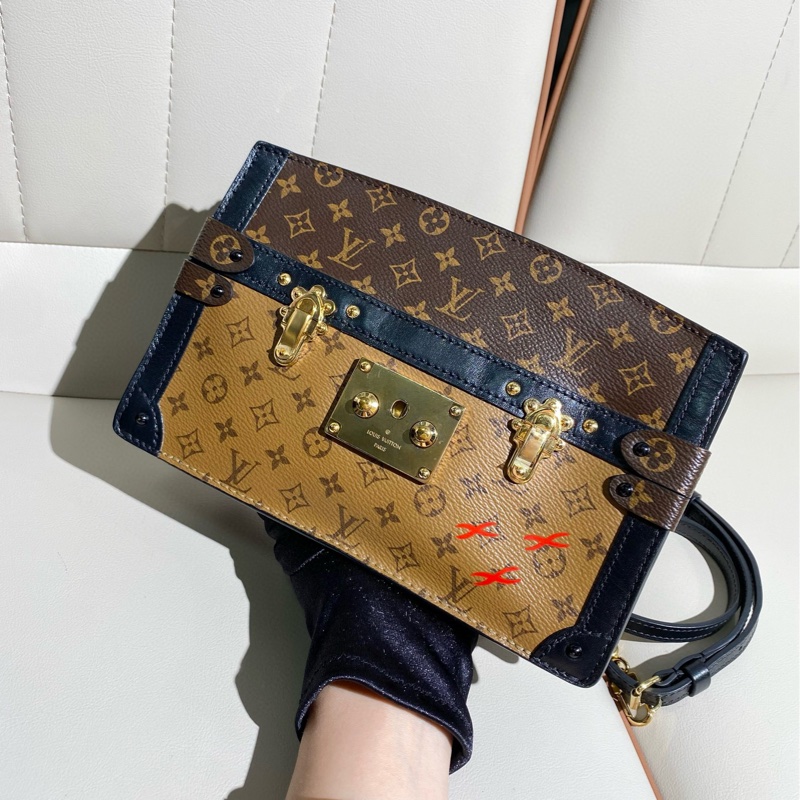 Lv路易威登 trunk clutch 老花拼色软盒子包-7