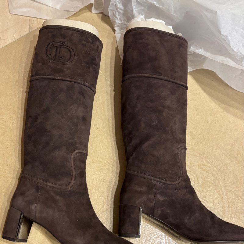 Dior可可色長靴-10