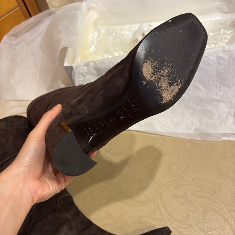 Dior可可色長靴-19