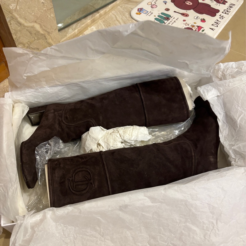 Dior可可色長靴-21