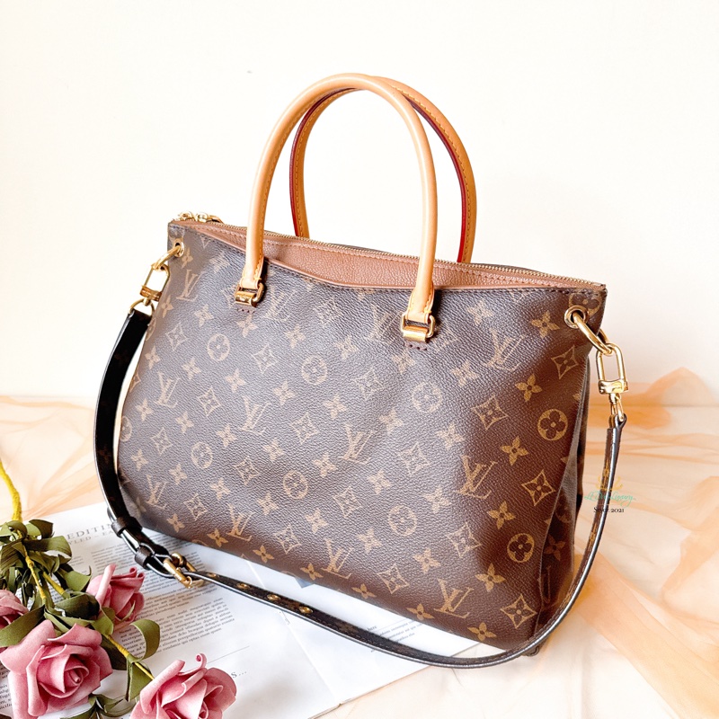 LV M40907 Pallas 字紋x可可色皮革兩用手提包-1
