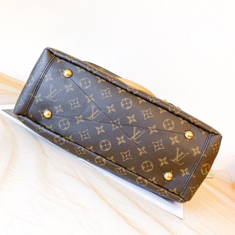 LV M40907 Pallas 咖啡字紋 x 可可色 皮革 梯形 兩用包 手提包 肩背包 側背包 公事包-4