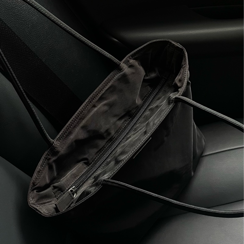Prada 經典黑色拉鏈尼龍托特包 Nylon tote bag 單肩包 手提包 25cm-6