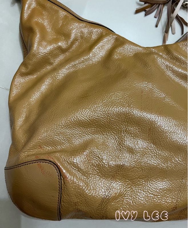 Gucci 漆皮 Soho 鏈條流蘇 326706 奶茶棕 咖啡 肩背包 手提包 二手精品-32