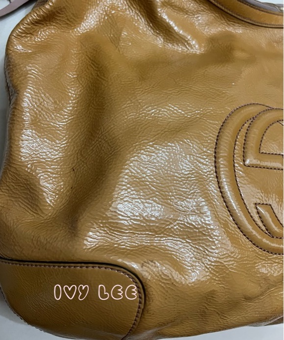 Gucci 漆皮 Soho 鏈條流蘇 326706 奶茶棕 咖啡 肩背包 手提包 二手精品-34