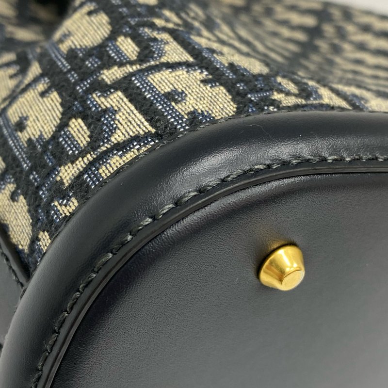 △ Christian Dior 迪奧 C'est Dior bag Navy Dior Oblique Jacquard Canvas 2way Bucket Bag 深藍色提花帆布兩用水桶袋 - 247024502-11