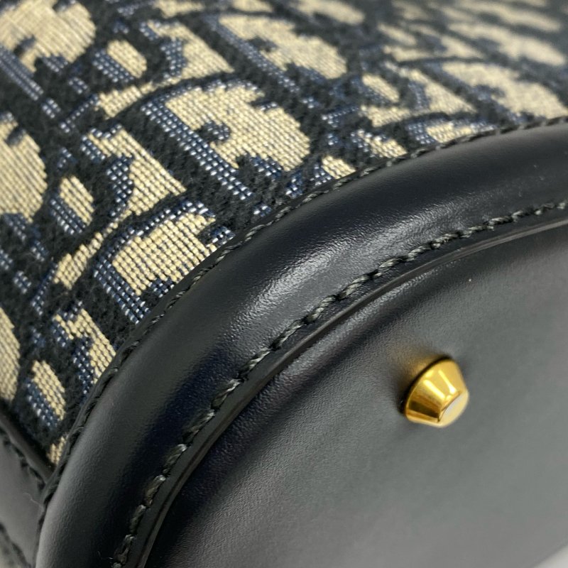 △ Christian Dior 迪奧 C'est Dior bag Navy Dior Oblique Jacquard Canvas 2way Bucket Bag 深藍色提花帆布兩用水桶袋 - 247024502-13