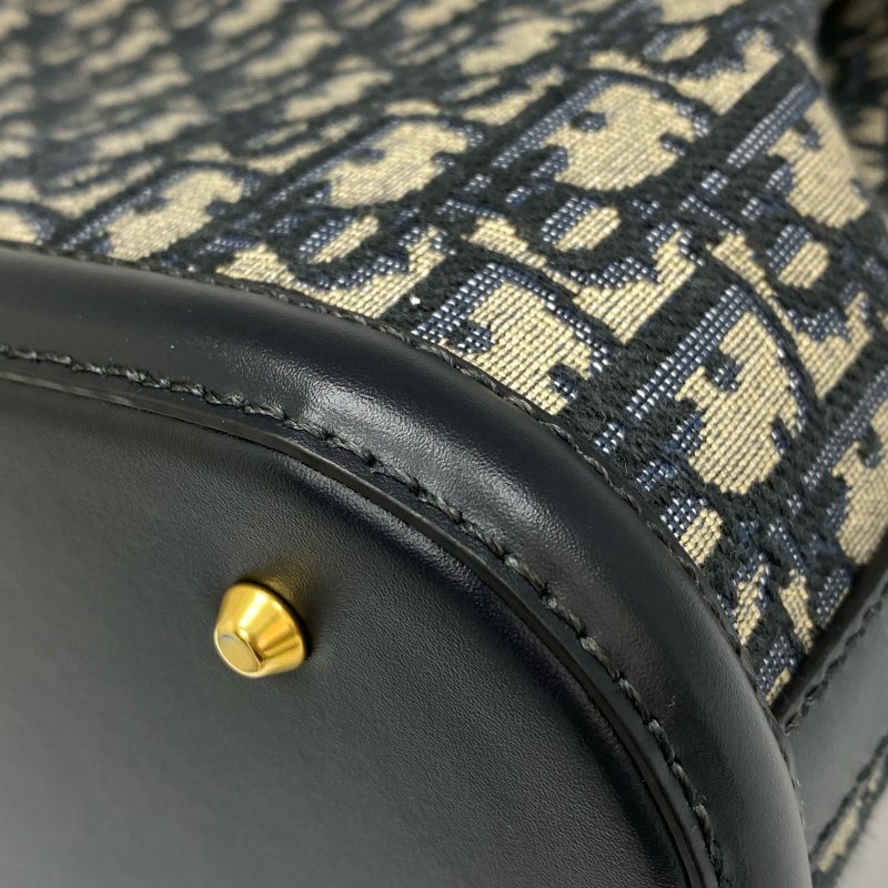 △ Christian Dior 迪奧 C'est Dior bag Navy Dior Oblique Jacquard Canvas 2way Bucket Bag 深藍色提花帆布兩用水桶袋 - 247024502-14