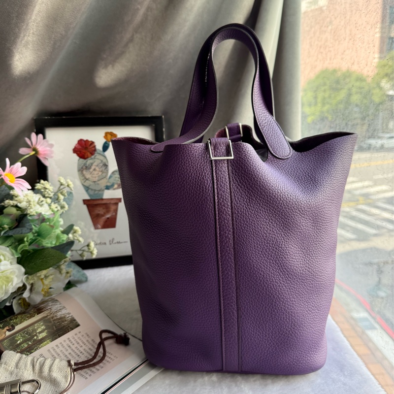 Hermes Picotin Lock 22cm MM手提水桶包(海葵紫)-0