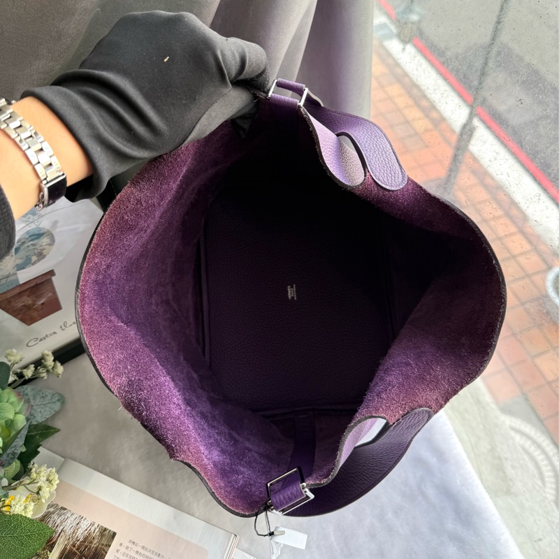 Hermes Picotin Lock 22cm MM手提水桶包(海葵紫)-6