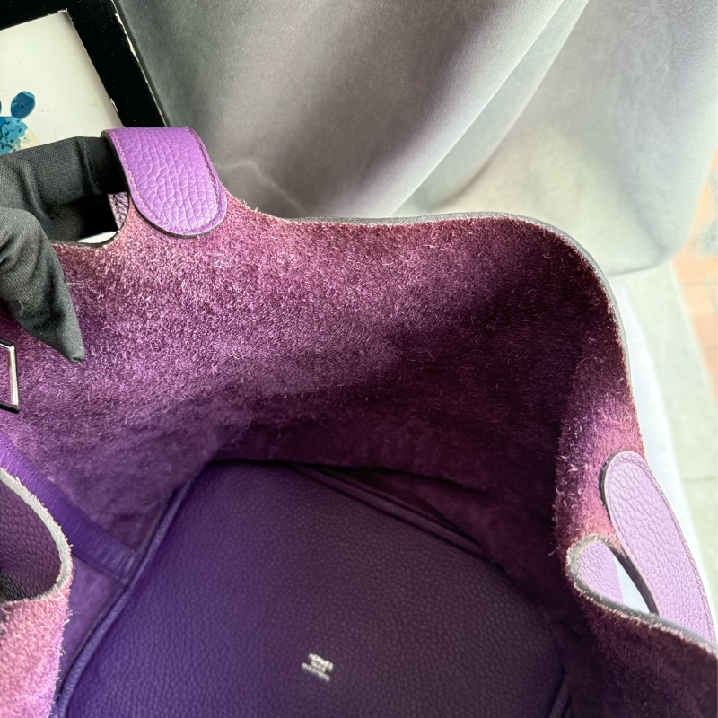 Hermes Picotin Lock 22cm MM手提水桶包(海葵紫)-7