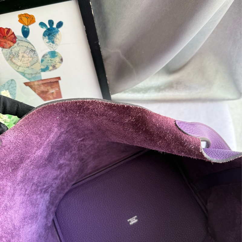 Hermes Picotin Lock 22cm MM手提水桶包(海葵紫)-8