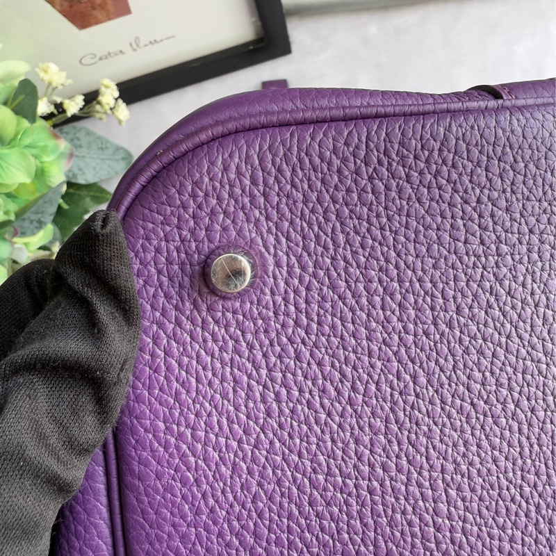 Hermes Picotin Lock 22cm MM手提水桶包(海葵紫)-12