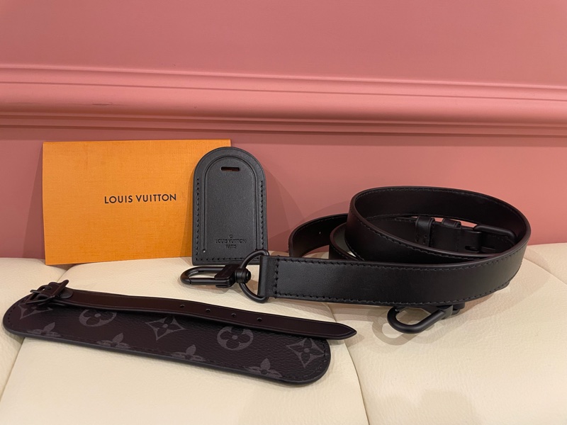 Louis Vuitton路易威登 Sac Plat Horizontal Zippe黑色老花帆布皮革拼接公事包 手提包 斜背包M45265-36