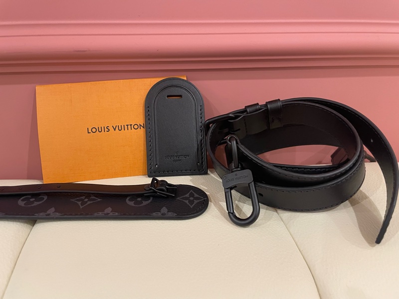 Louis Vuitton路易威登 Sac Plat Horizontal Zippe黑色老花帆布皮革拼接公事包 手提包 斜背包M45265-37