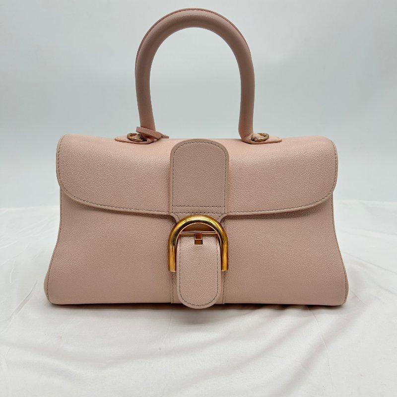DELVAUX 淡粉全皮 brillant 橫版East West 斜背包/手提包/晚宴包-0