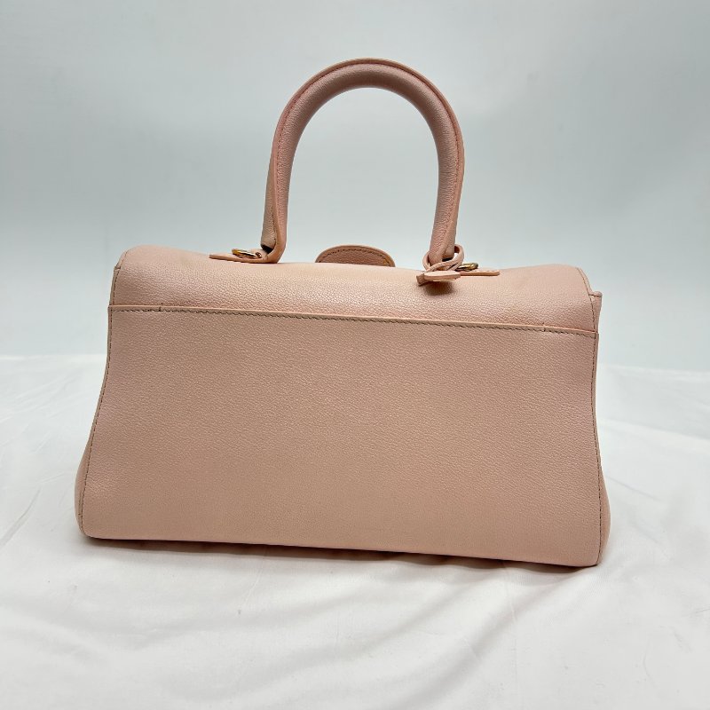 DELVAUX 淡粉全皮 brillant 橫版East West 斜背包/手提包/晚宴包-1