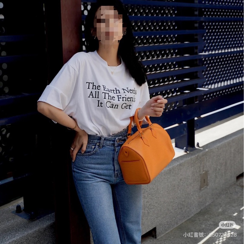 Louis Vuitton LV Epi Speedy30 橘黃色 手提包 斜背包 肩背包-20