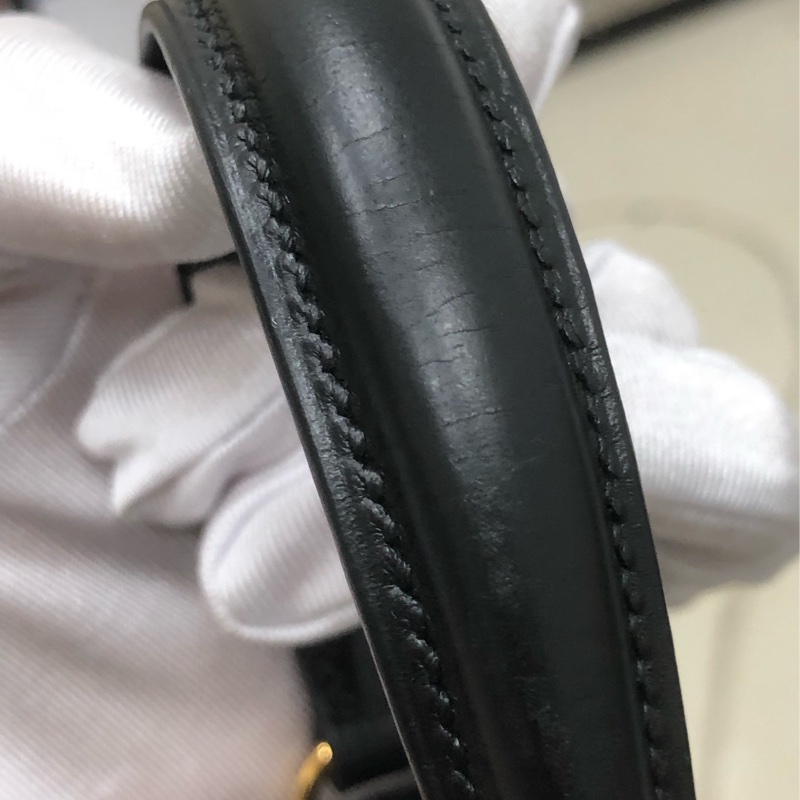 Hermes愛馬仕Kelly大耳朵黑金box皮單肩手提包，圓圈V刻-9