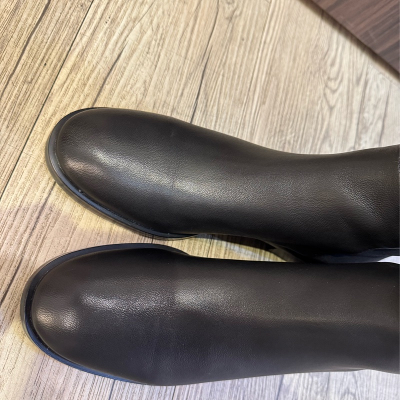 Stuart weitzman S5447 (US8黑色牛皮拼接彈力布過膝平底長靴 過膝靴 SW 美腿靴-2