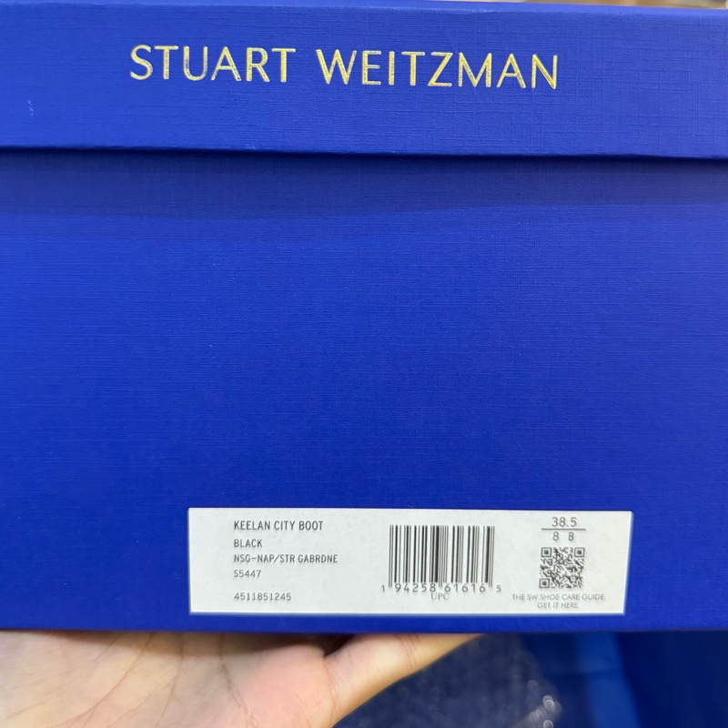 Stuart weitzman S5447 (US8黑色牛皮拼接彈力布過膝平底長靴 過膝靴 SW 美腿靴-10