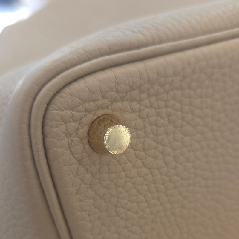 Hermès picotin 18 菜籃 手提包 (風衣灰/金鎖頭)-19