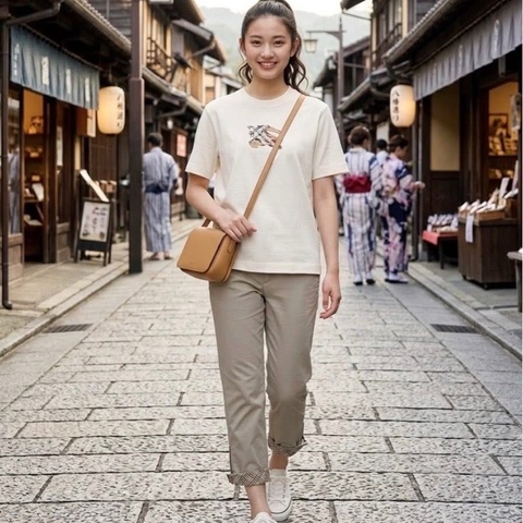 BURBERRY 藍標 拉鏈反折格紋休閒褲