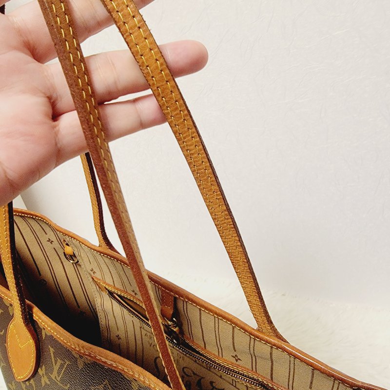 只降價3天 LV經典拖特包 超值二手 LV 路易威登 中款原花 NeverFull 實用爆款 最熱銷的米色內裡-10