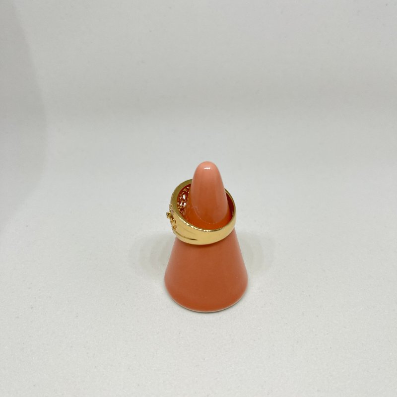 LANVIN 浪凡 18K金 0.39 克拉 玫瑰花鏤空鑲鑽戒指-2