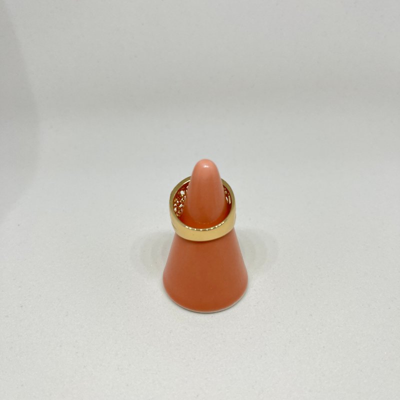 LANVIN 浪凡 18K金 0.39 克拉 玫瑰花鏤空鑲鑽戒指-3
