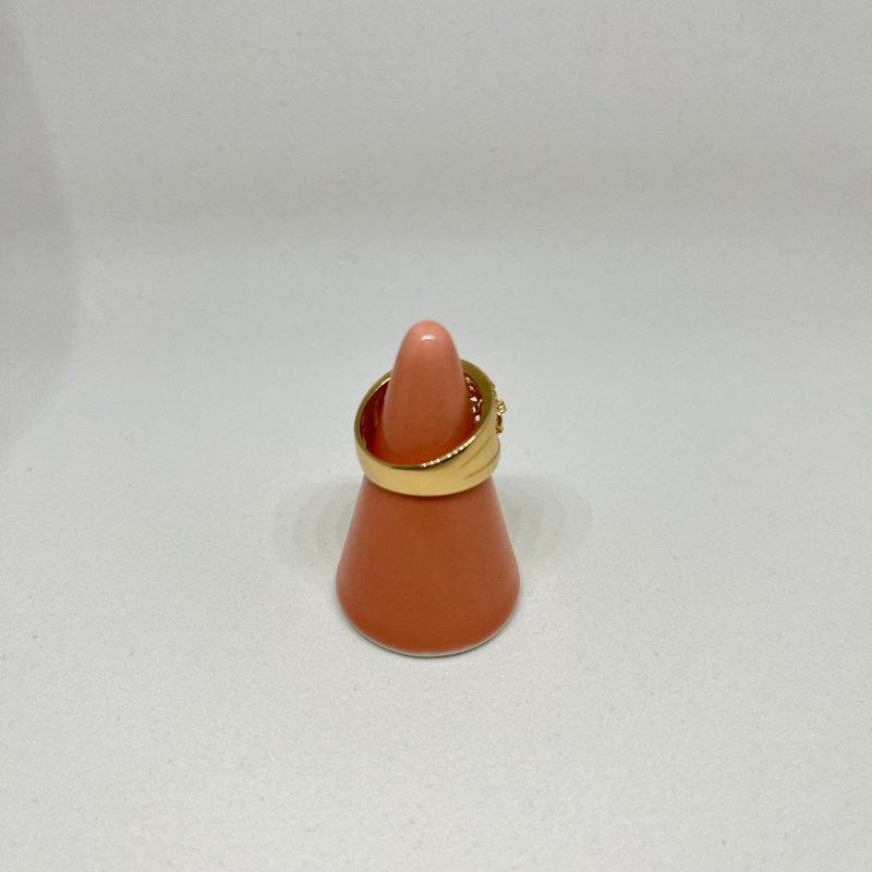 LANVIN 浪凡 18K金 0.39 克拉 玫瑰花鏤空鑲鑽戒指-4