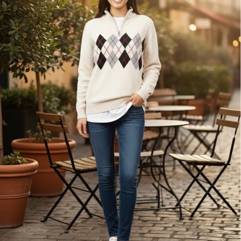 BURBERRY GOLF 格菱紋羊毛戰馬上衣