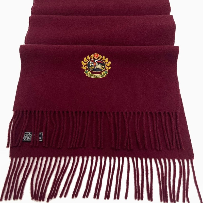 BURBERRYS 戰馬刺繡徽章羊毛圍巾-6