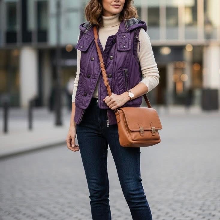 BURBERRY 藍標 帶帽格紋排扣背心(帽可拆）-9