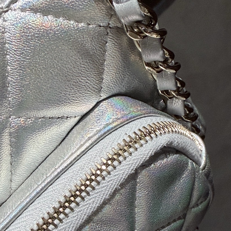 CHANEL 星空銀色25C相機包✨小書包🪩全新品唯一美炸高級銀-11