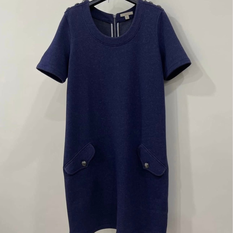 BURBERRY BRIT 肩釦格紋口袋洋裝-1