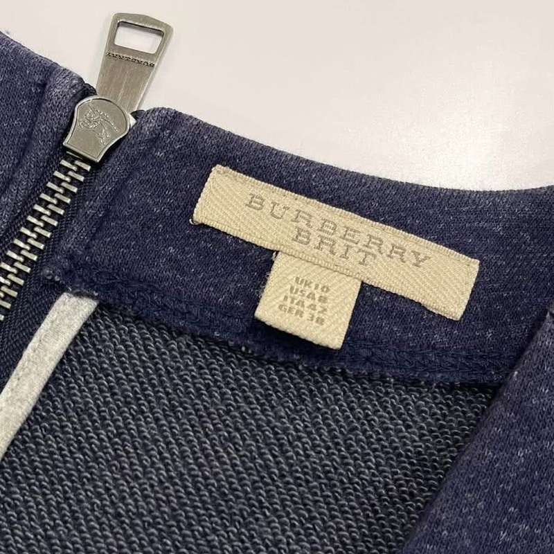 BURBERRY BRIT 肩釦格紋口袋洋裝-8