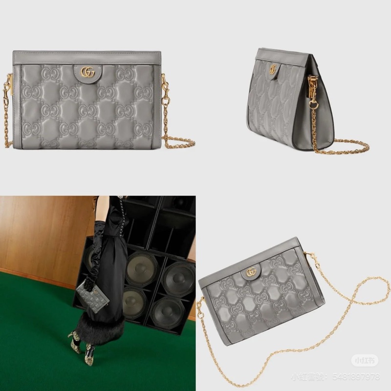 GUCCI Matelasse 絎縫皮革斜背包(灰色) 🔸全網最低價 全新-16