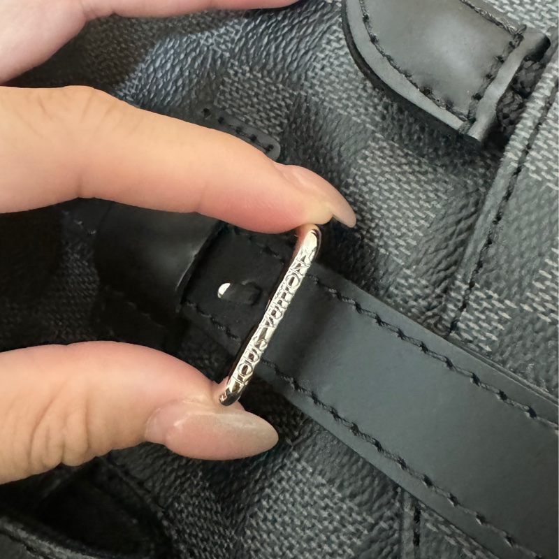 louisvuitton Christopher MM 棋盤格男後背包（灰黑色/N41379)-22