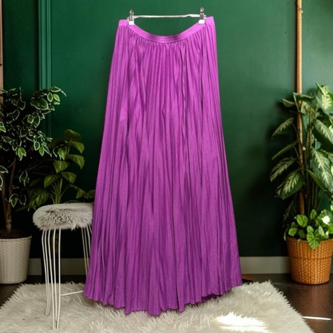 Max Mara weekend 牡丹色百摺加長落地裙 紫色細摺落地裙 XL 175/76A pleated skirt