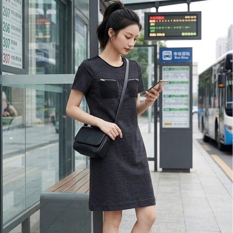 BURBERRY 倫敦 口袋拉鍊洋裝