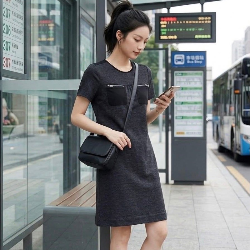 BURBERRY 倫敦 口袋拉鍊洋裝-0