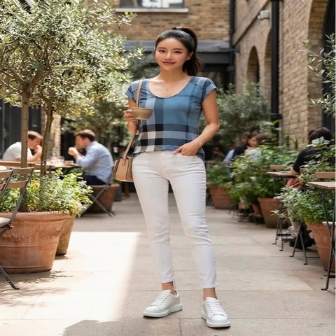 BURBERRY 倫敦 莫代爾棉格紋上衣