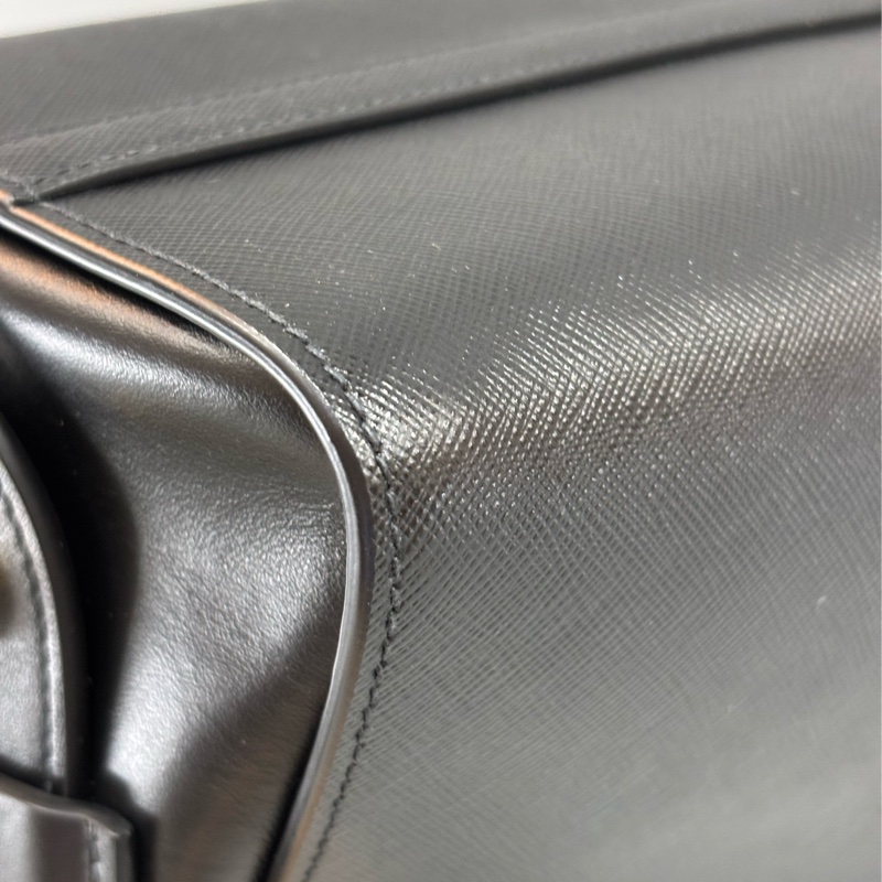 Prada 1BA164 黑防刮牛皮手提肩背兩用包-26